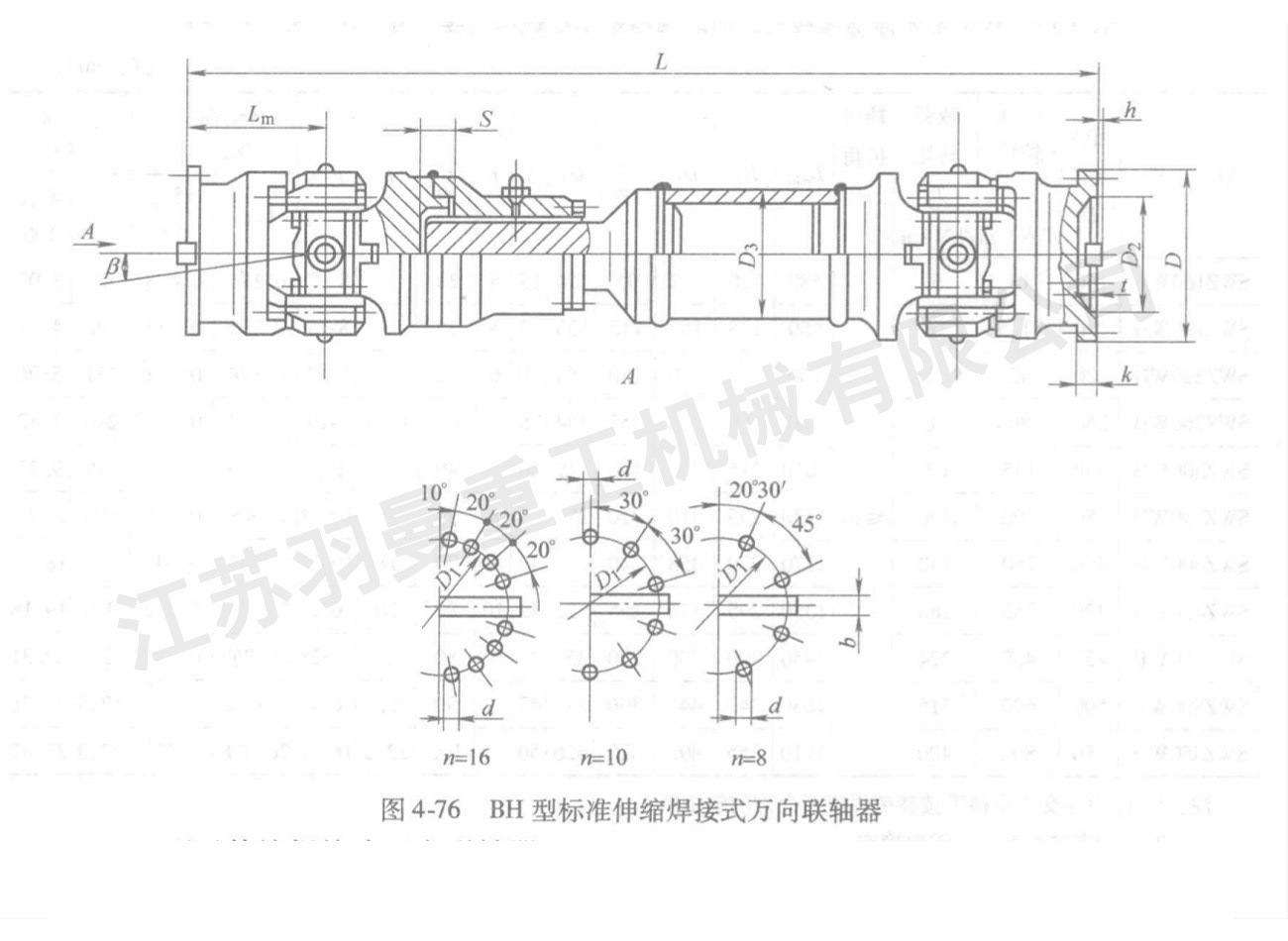 遼寧BH標準伸縮焊接式萬向聯軸器